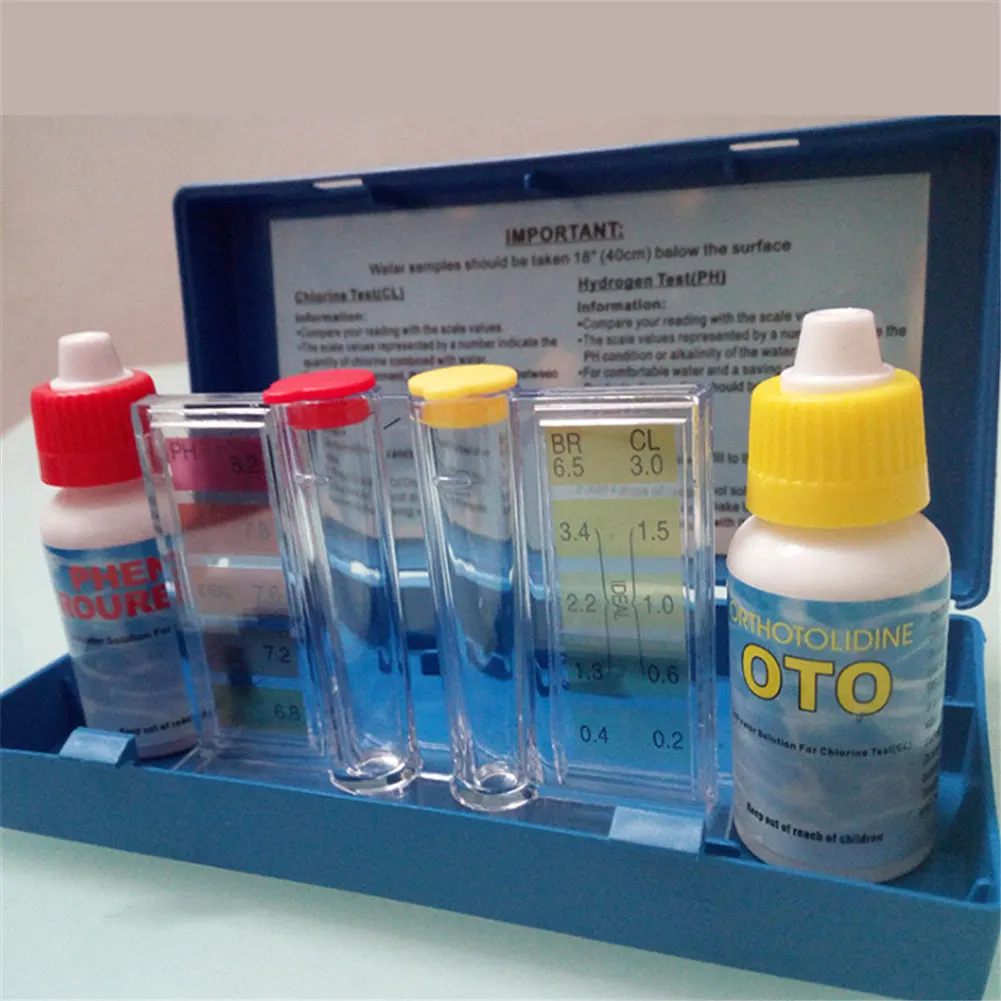 1 комплект PH хлор тест качества воды комплект гидроинструмент тест ing Kit Аксессуары для бассейна 19ing