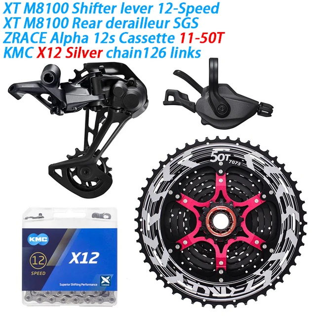 M8100 X12SL 11-50T SHIMANO DEORE XT M8100 12-Скорость указано MTB горный велосипед 12-Скорость 52T SL+ RD+ ZRACE+ X12 M8100 переключения передач задний переключатель двухколесного велосипеда - Цвет: M8100 X12SL 11-50T