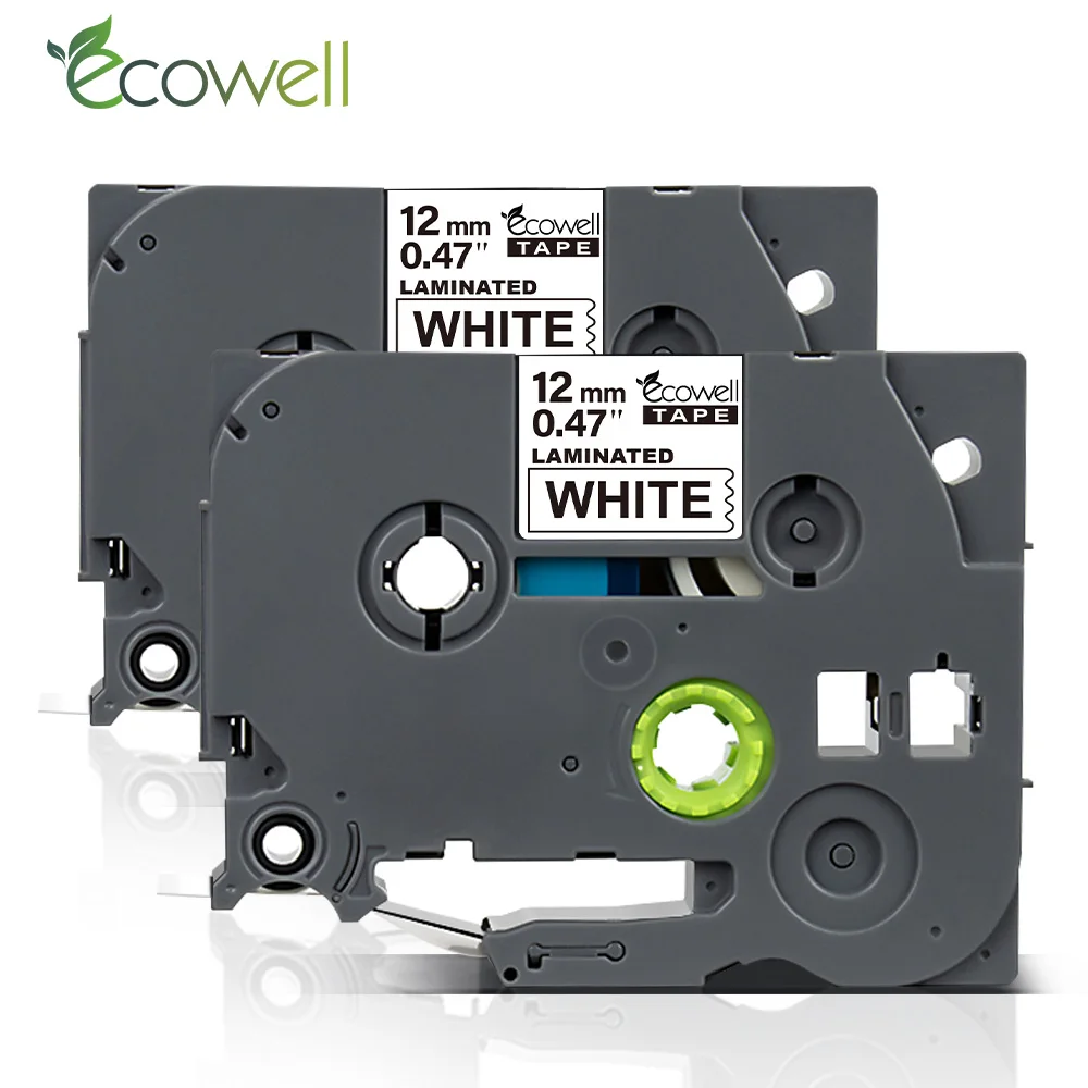Ecowell 2 шт. Tze 231 tze231 tze ламинированная лента для маркировки 12 мм * 8 м черная на белом