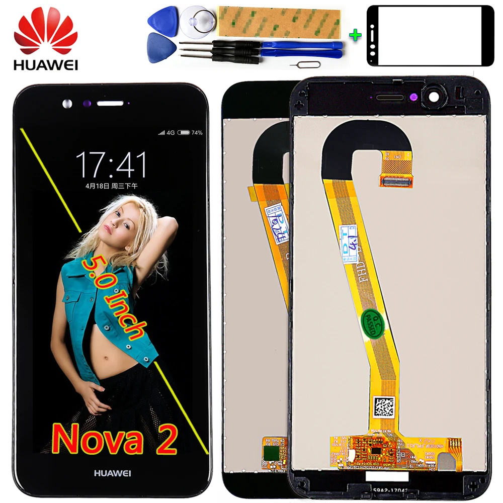 Huawei Nova 2 5,0 дюймов ЖК-дисплей Дисплей сенсорный экран для PIC-AL00 PIC-L09 PIC-L29 PIC-TL00 PIC-LX9 дигитайзер сборка рамка с инструмент