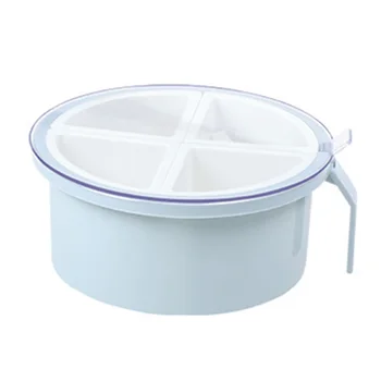 

Seasoning Box 4 Grids Home Kitchen Food Grade PP Transparent Lid With Spoon Restaurant Spices Storage Large Capacity Countertop