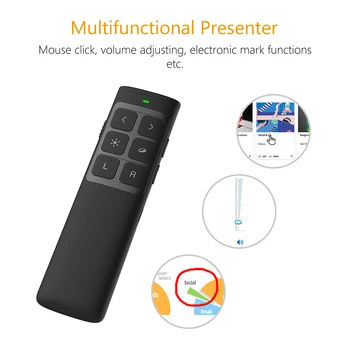 

Multi Media Devices 2.4GHz Rechargeable Wireless Air Mouse Presenter PPT Presentation Wireless Remote Control Clicker