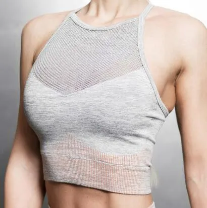 Бесшовная женская спортивная одежда комплект для йоги спортивная одежда для фитнеса одежда для тренировок спортивный бюстгальтер пуш-ап леггинсы брюки спортивный костюм - Цвет: CB253 grey bra