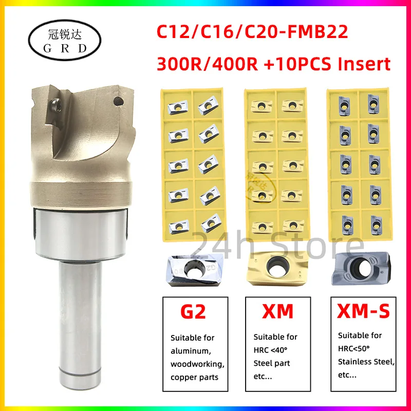 1 Juego de piezas de acero inoxidable para fresadora de máquina, insertos de  acero para carpintería, C12, C16, C20, FMB22, 300R, 400R, APMT1135,  APMT1604|Soporte de herramienta| - AliExpress