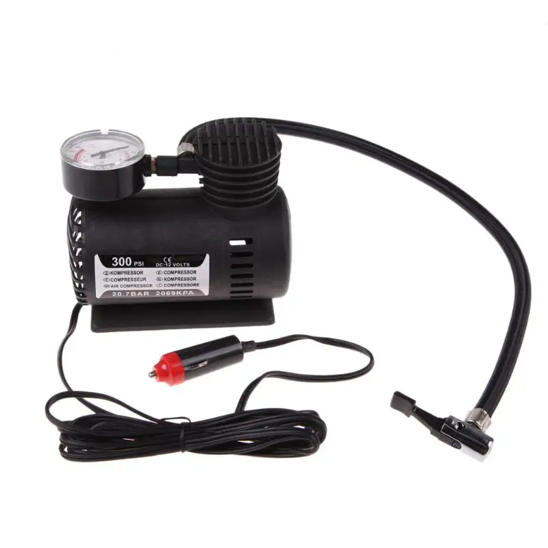 Online Universal portátil versátil 12V Auto coche compresor de aire eléctrico bicicleta Motor rueda neumático Infaltor bomba 300 PSI XR
