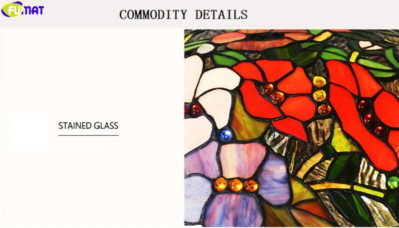 FUMAT Tiffany Style Rose Flower Stained Glass Table Lamp Pearl Morning Glory Desk Light Alloy Frame Home Decor LED Arts Lights 2