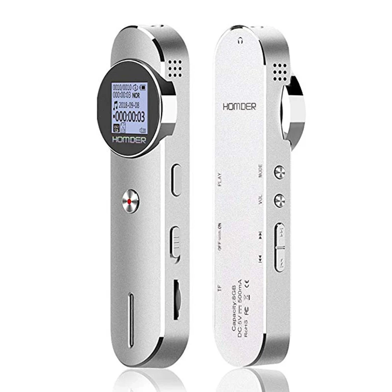

TF-30 Digital Voice Recorder 1536kbps 8GB Stereo HD Voice Recorder with Dual Mic for Lectures/Meetings/Class Recording Device