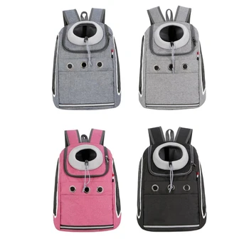 

Breathable Transparent SIde Mesh Window Cat Backpack Drawstring Elastic Top Breathable Pet Carrier Handbag Outdoor Pet