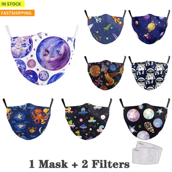 

Cotton PM2.5 Mouth Face Mask Digital Printed Planet Cartoon Protective Mask Blackpink Filter Dustproof Haze Adult Mouth Mask