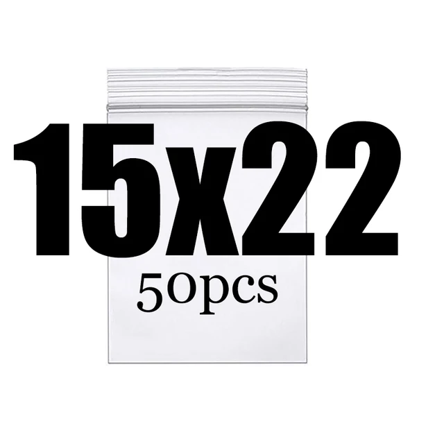 Thick Clear Zip Lock Ziplock Storage Bags Heavy-Duty Transparent Plastic Zip Package Small Jewelry Packing Reclosable Poly Bag 15x22CM 50pcs