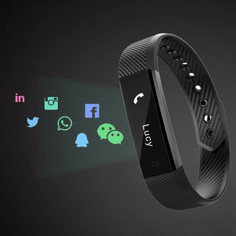 Id115 смарт-Браслет фитнес-трекер Шагомер Bluetooth Smartband спортивный браслет