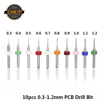 

0.3-1.2mm PCB Drill Bit Set 10pcs Print Circuit Board Drill Bits Hole Cutter Carbide Micro Drill Bits Set