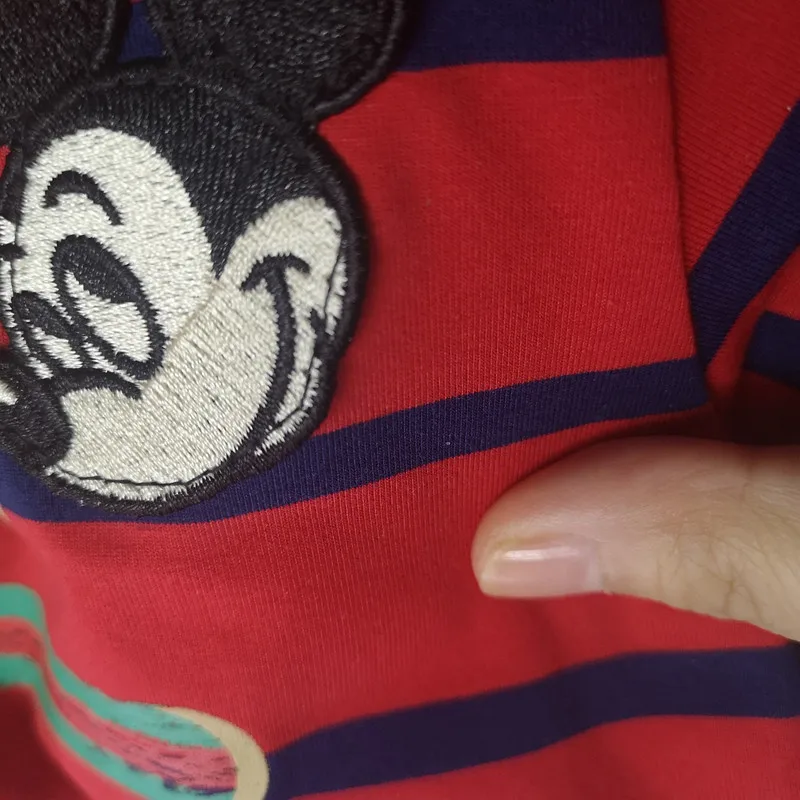 kids Simple stripe red T-Shirt Mother and Children's summer Cotton fabric good quality T-shirt