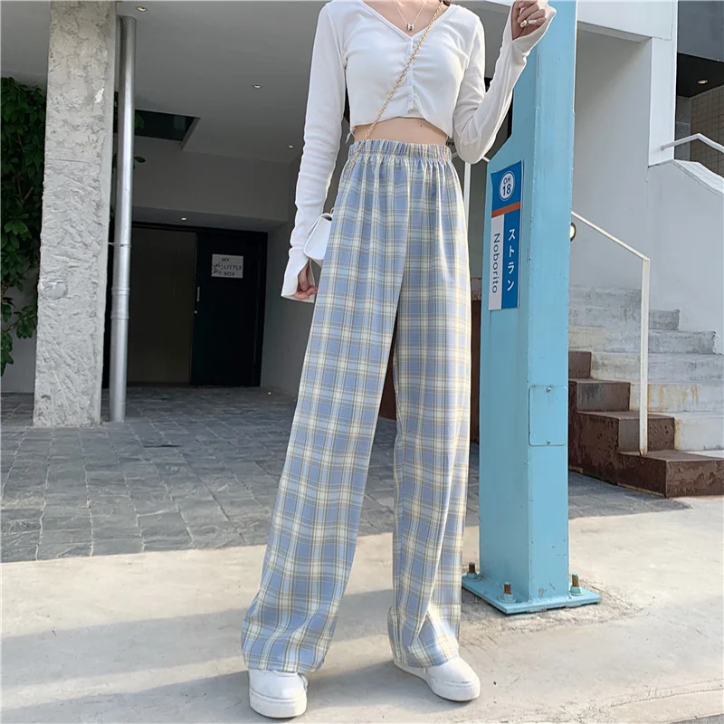 Wide Leg Plaid Pants 6 Colors - 6 - Kawaii Mix