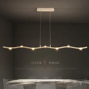 

Modern LED Dining Room Chandelier Bar Counter Pendan Lamps Restaurant Nordic Lighting Office Simple Hanging Lights LED Bulbs AC