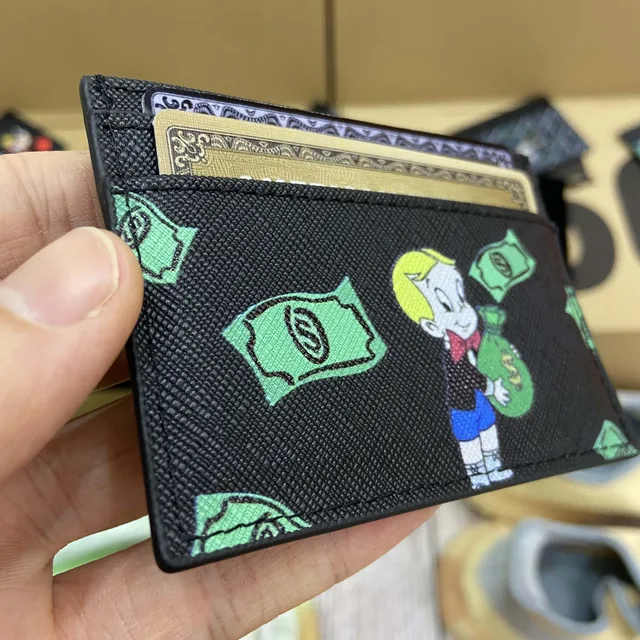 Holifend Genuine Leather Monopoly Lord Money Card Holder Wallet Credit ID  Card Purse Bank Cardholder For Men Women Dropshipping