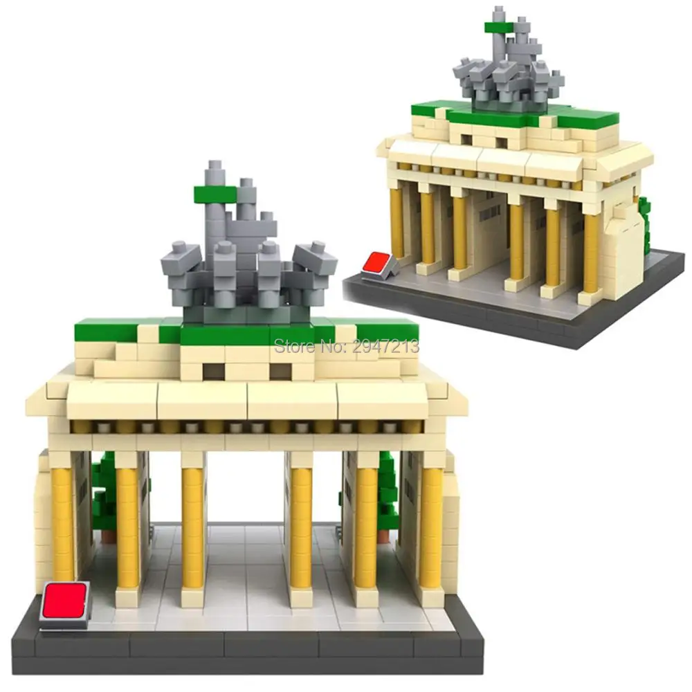 

hot LegoINGlys city creators architecture Brandenburg Gate model mini Micro Diamond Building Blocks nano bricks toys for gifts