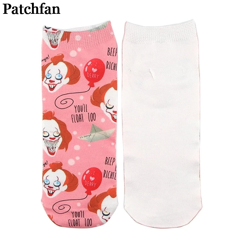 12 пар/лот Patchfan Стивен Кинг это ужас Косплей мультфильм аниме женские носки до лодыжки Kawaii Вечерние подарки косплей A2326