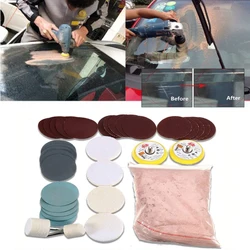Kit de poudre de polissage pour vitres de voiture, dissolvant de rayures, outil de réparation 