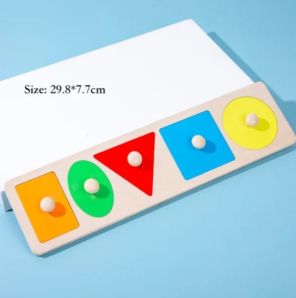 Montessori Toy Wooden Grasp Board Geometric Shape Educational Color Sorting Math Puzzle Preschool Learning Game Baby Kid Toy 1PC 6