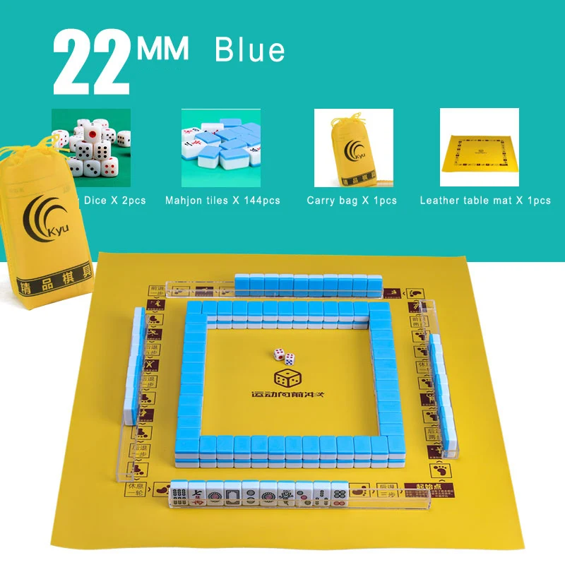 22mm blue no box Горячая Мини маджонг портативный складной ящик для хранения Majiang набор настольная игра Mah-jong путешествия настольная игра Крытый развлечения - Цвет: 22mm blue no box