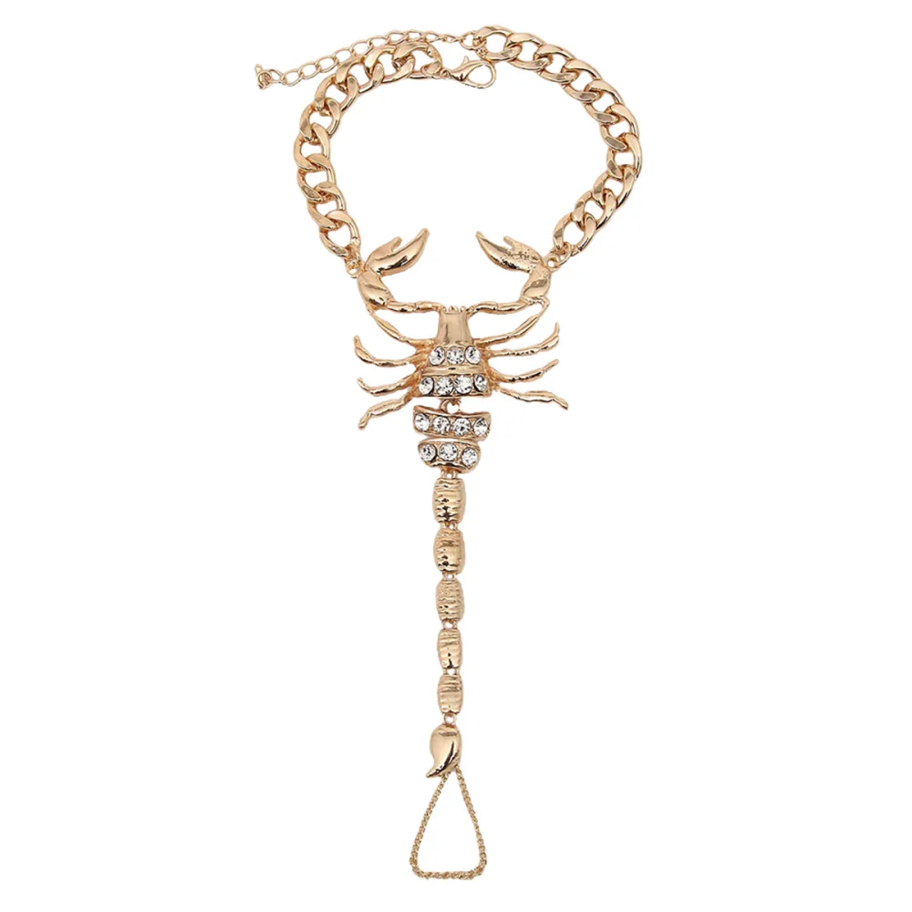 Scorpion Shaped Diamond-encrusted Anklet Personalized Ankle Chain Delicate Ankle Jewelry Foot Hanging Chain for Women Girls (Gol Scorpion Shaped Diamond-encrusted Anklet Personalized Ankle Chain Delicate Ankle Jewelry Foot Hanging Chain for Women Girls (Gol