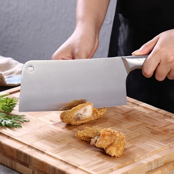 

Household Sharp Stainless Steel Dual-purpose Cutter Chef Knife Kitchen Cut Meat Fruit Chopper Knife