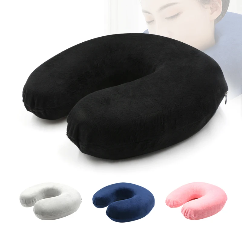 4 Colors Memory Foam Pillow Neck U-Shape Pillows For Airplane Neck Support Travel Accessories Comfortable Pillows For Sleep Home