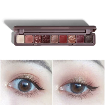 

9 Colors Matte Professional Eyeshadow Palette Lasting Waterproof And Sweatproof Earth Glitter Eyeshadow