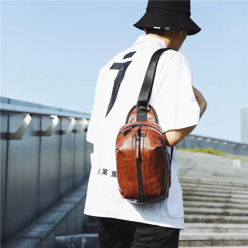 

Men's small chest bag trend Korean version of the stylish shoulder bag 2019 new JIULIN