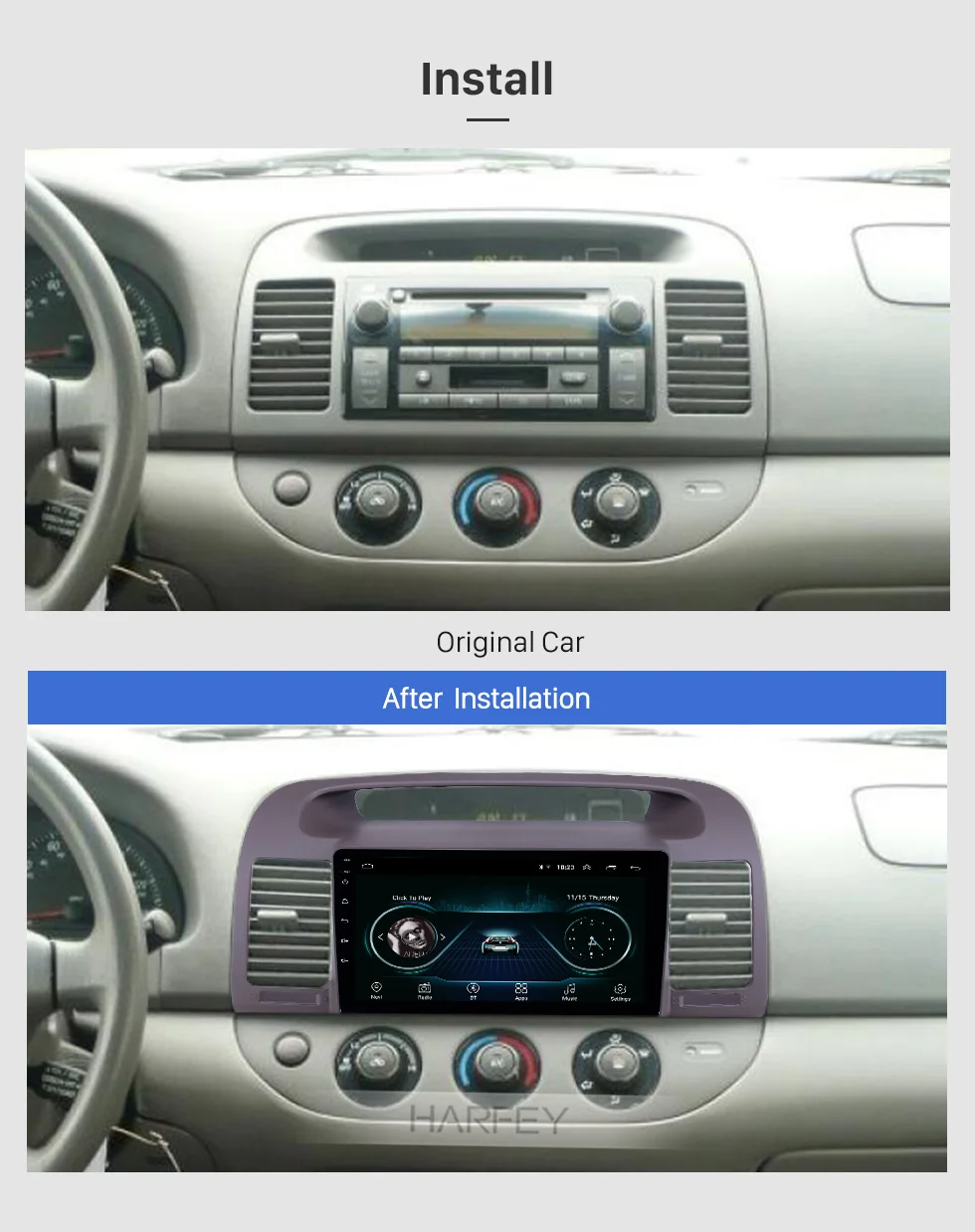 Perfect Harfey 9 inch Android 8.1 2din Car GPS Radio for 2000-2003 Toyota Camry with AUX HD Touchscreen Stereo support Carplay DAB+ OBD2 1 Perfect Harfey 9 inch Android 8.1 2din Car GPS Radio for 2000-2003 Toyota Camry with AUX HD Touchscreen Stereo support Carplay DAB+ OBD2 1