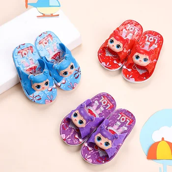 

2-10years Old Lol Doll Surprise Summer Slippers Kids Cartoon Children Indoor Non-slip Soft Bottom Bathroom Sandals Girl's Shoes