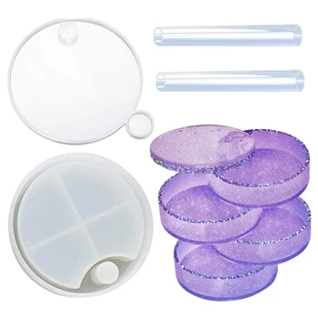 

1 Set Jewelry Organizer Box Silicone Resin Mold for Women Kids, DIY Multi-Layer Rotating Jewelry Tray Storage Case