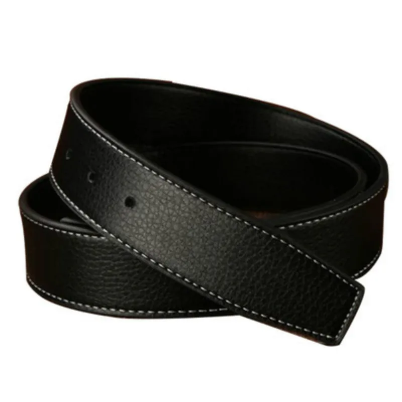 

2021 New Men Leather Belt shape Smooth Buckle Body Blue Brown Orange White Black Men Without Buckle Strap Automatic Belt