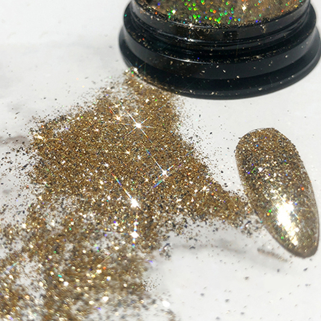 Glitter for Nails iridescent Mirror Nail Powder Polishing Chrome Pigments iridescent Dazzling Dust Nail Art Decorations