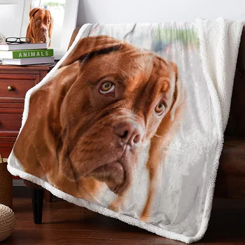 

Cute Brown Dog PetNew Winter Warm Blanket Office Plush Blanket Bedspreads Quilt Drop Ship