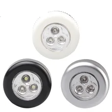3 светодиодный светильник для шкафа с питанием от батареек AAA, беспроводной сенсорный выключатель, настенный светильник для кухни и автомобиля, ночной Светильник для автомобиля