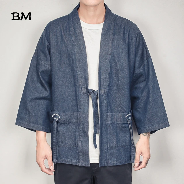 plus size denim kimono