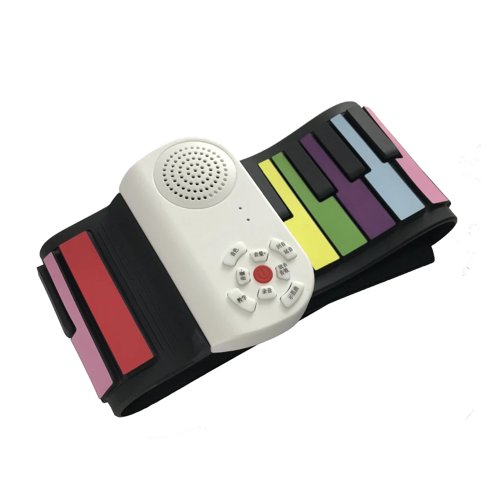 49-key rainbow handrolled piano silicone keyboard for beginners to practice thickening portable folding small musical instrument |