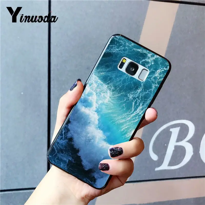 Yinuoda синий морской Чехол черный мягкий чехол для телефона samsung Galaxy S9 plus S7 edge S6 edge plus S10 S8 plus чехол