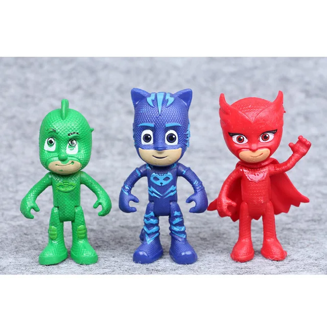 Подарочной коробке! Мультфильм Pj маска Juguete персонаж Pj Маски Catboy Совы маски Гекко Аниме Фигурки игрушки для детей подарок на день рождения