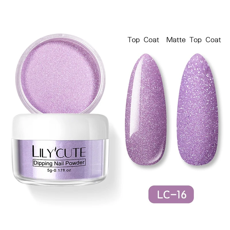 LC-16 LILYCUTE матовая одноцветная голографическая окунающая пудра для ногтей цветной яркий блеск для ногтей пигментная пыль маникюр Дизайн ногтей украшение - Цвет: LC-16