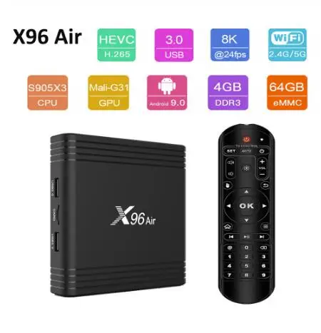 X96 Air Smart TV Box Android 9.0 Amlogic S905X3 DDR4 4GB 32GB 64GB Android Tv Box Netflix X96Air 1080P 4K 60fps Set Top Box