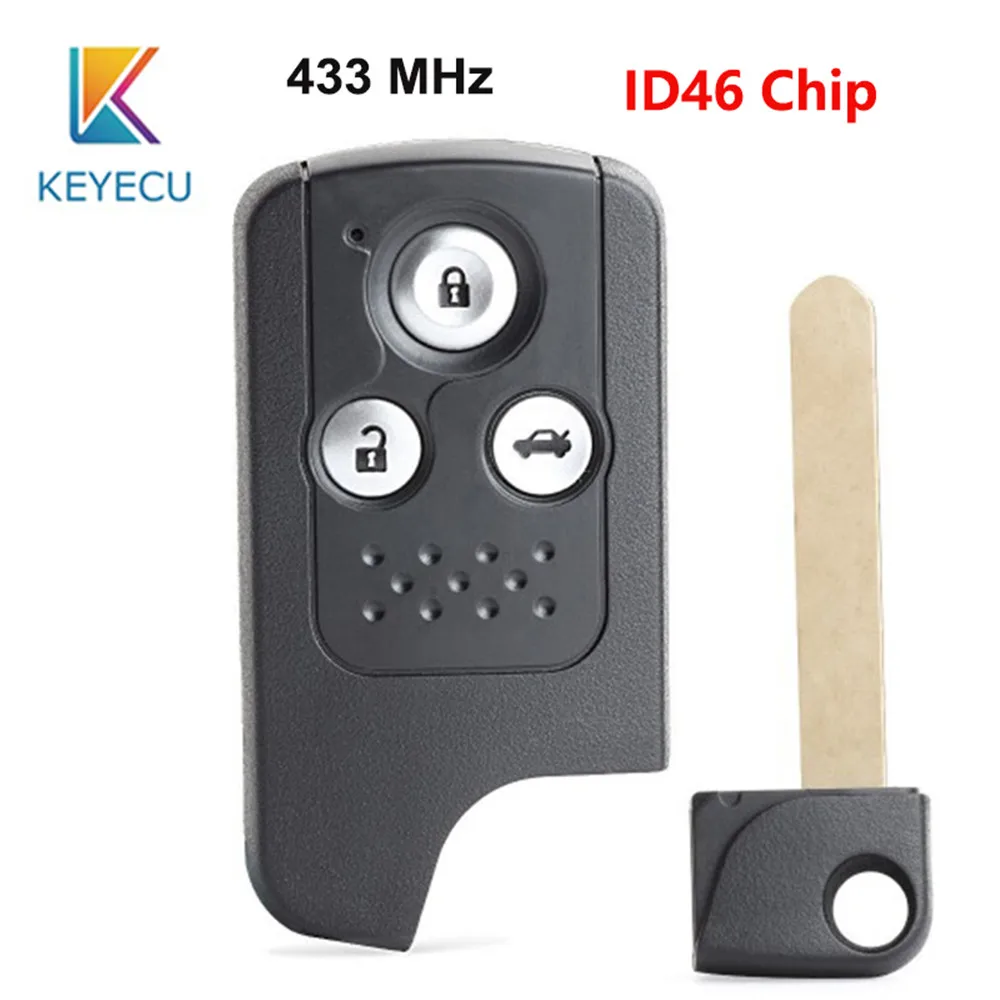 KEYECU для Honda Civic 2012 2013 3 кнопки умный дистанционный ключ брелок 433 МГц с чипом ID46