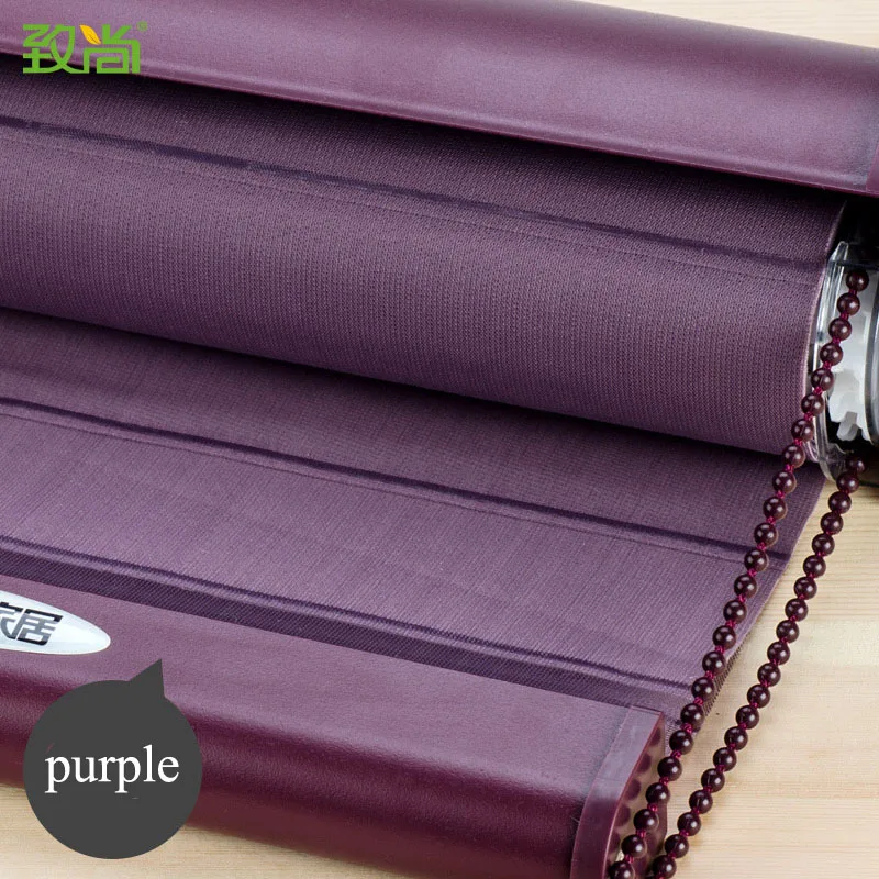 Shangri La стиль полиэстер двухслойные рулонные шторы алюминиевый сплав рельсы для офиса спальни гостиной настроить размер - Цвет: purple