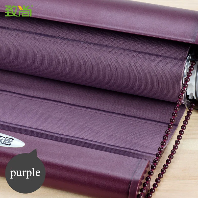 purple Shangri La стиль полиэстер двухслойные рулонные шторы алюминиевый сплав рельсы для офиса спальни гостиной настроить размер - Цвет: purple