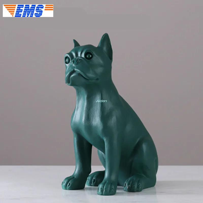 15 "сидение положение моделирование бульдог Canis ознакомление Собака Животное украшение креативный подарок Смола 37,5 см Z2464