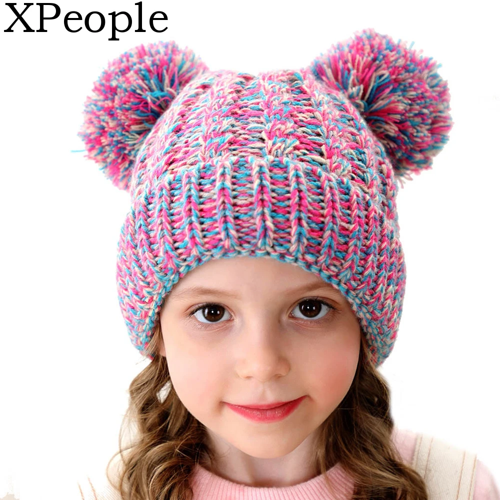 XPeople детская шапочка, шляпка для ушей, мягкая теплая вязаная шляпа для маленьких мальчиков и девочек, детская зимняя шапка