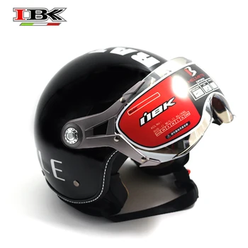 

IBK Old School Motorcycle Helmet Electric Bicycle Scooter Casco Vintage Unisex 3/4 Open-Face black Helmet IBK-K100