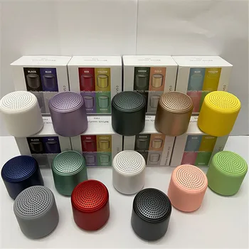 

TWS Bluetooth Speakers with Subwoofer Round Macaron Wireless Portable Extra Bass Stero Waterproof Support TF Card